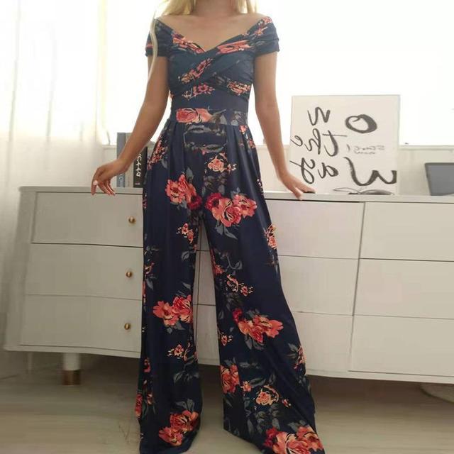 Maxikleid mit Print, schulterfrei, V-Ausschnitt