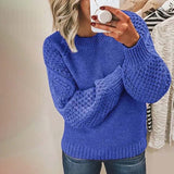 Damenpullover mit Farbblöcken – Weicher Winterpullover aus Strick mit weiter Passform