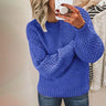 Damenpullover mit Farbblöcken – Weicher Winterpullover aus Strick mit weiter Passform