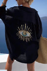 Sequin Blouse with Eye Design on the Back