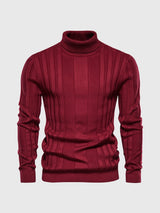 Męski sweter z kołnierzem – Dopasowany sweter z prążkowanego dzianiny