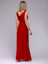 Elegantes Maxikleid mit V-Ausschnitt für besondere Anlässe