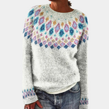 Pull Femme en Laine Chaude avec Imprimé Élégant