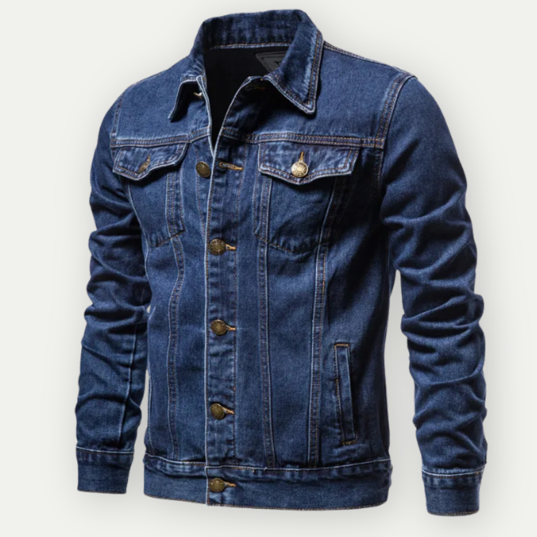 Kurtka Trucker z denimu dla mężczyzn z regulowanym pasem