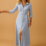 Robe longue d'été pour femmes en tissu respirant à manches courtes
