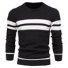Men's striped sweater – Modern round neck knit sweater