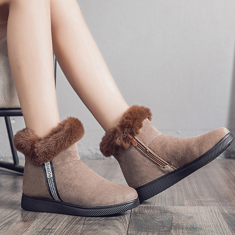 Warm Winter Boots for Women – Fur-Lined Ankle Boots with Non-Slip Sole