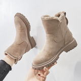 Warm Winter Boots for Women – Comfortable Ankle Boots with Zipper and Non-Slip Sole