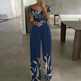 Maxikleid mit Print, schulterfrei, V-Ausschnitt