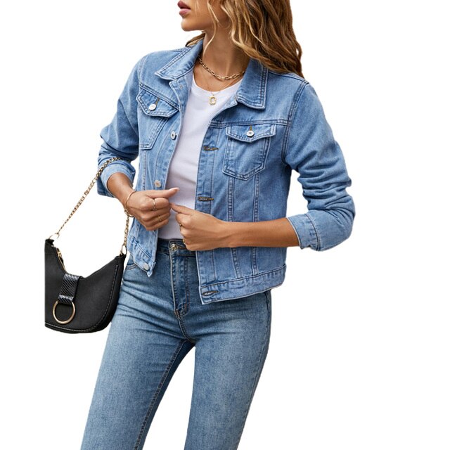 Women's denim jacket – Regular fit, button closure and long sleeves