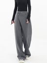 Damenhose Baggy Asymmetrisch mit Doppelknopfleiste