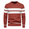 Men's striped sweater – Modern round neck knit sweater
