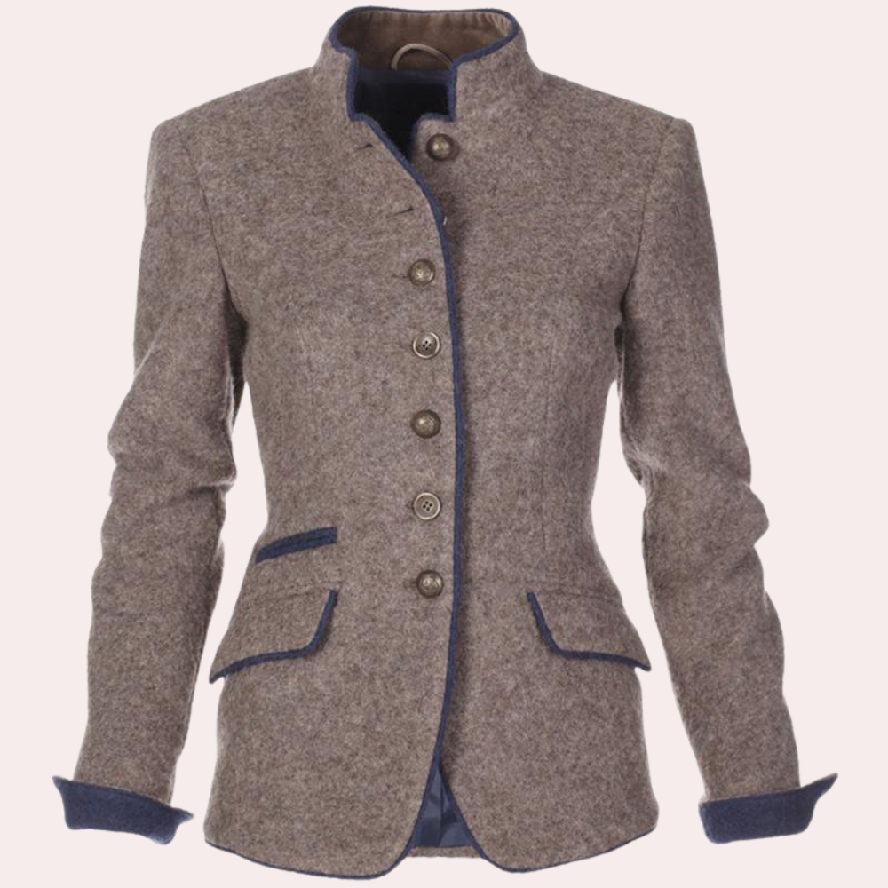 Women's fitted blazer with buttons and classic cut