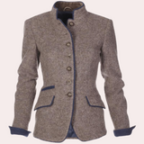 Women's fitted blazer with buttons and classic cut