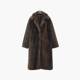 Langer Damenmantel aus Kunstpelz – Luxuriöser Wintermantel mit elegantem Look
