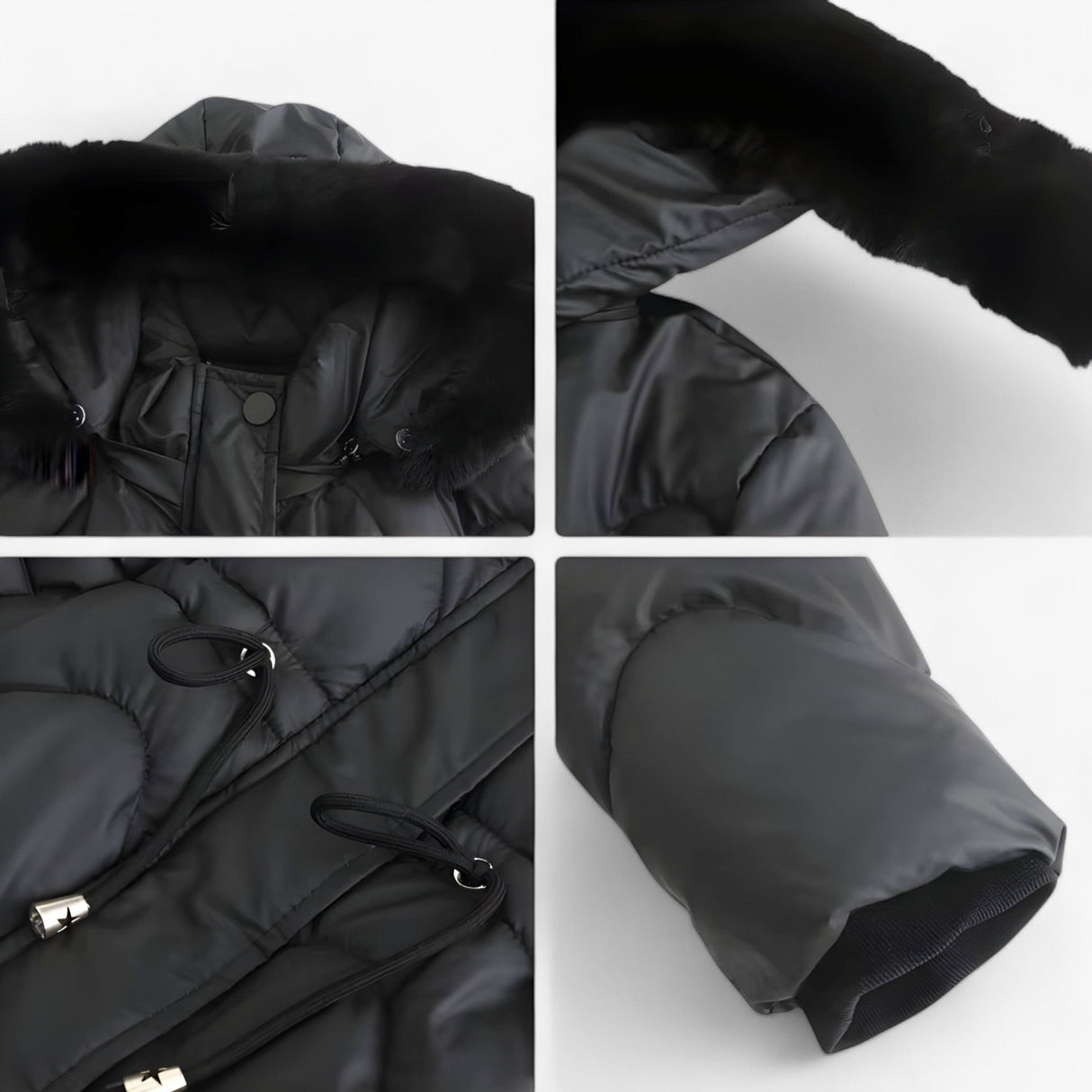 Damen Wintermantel – Elegante und warme Jacke mit Pelzkragen und Kapuze