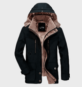 Men's Winter Coat – Warm Padded Outer Jacket with Removable Hood