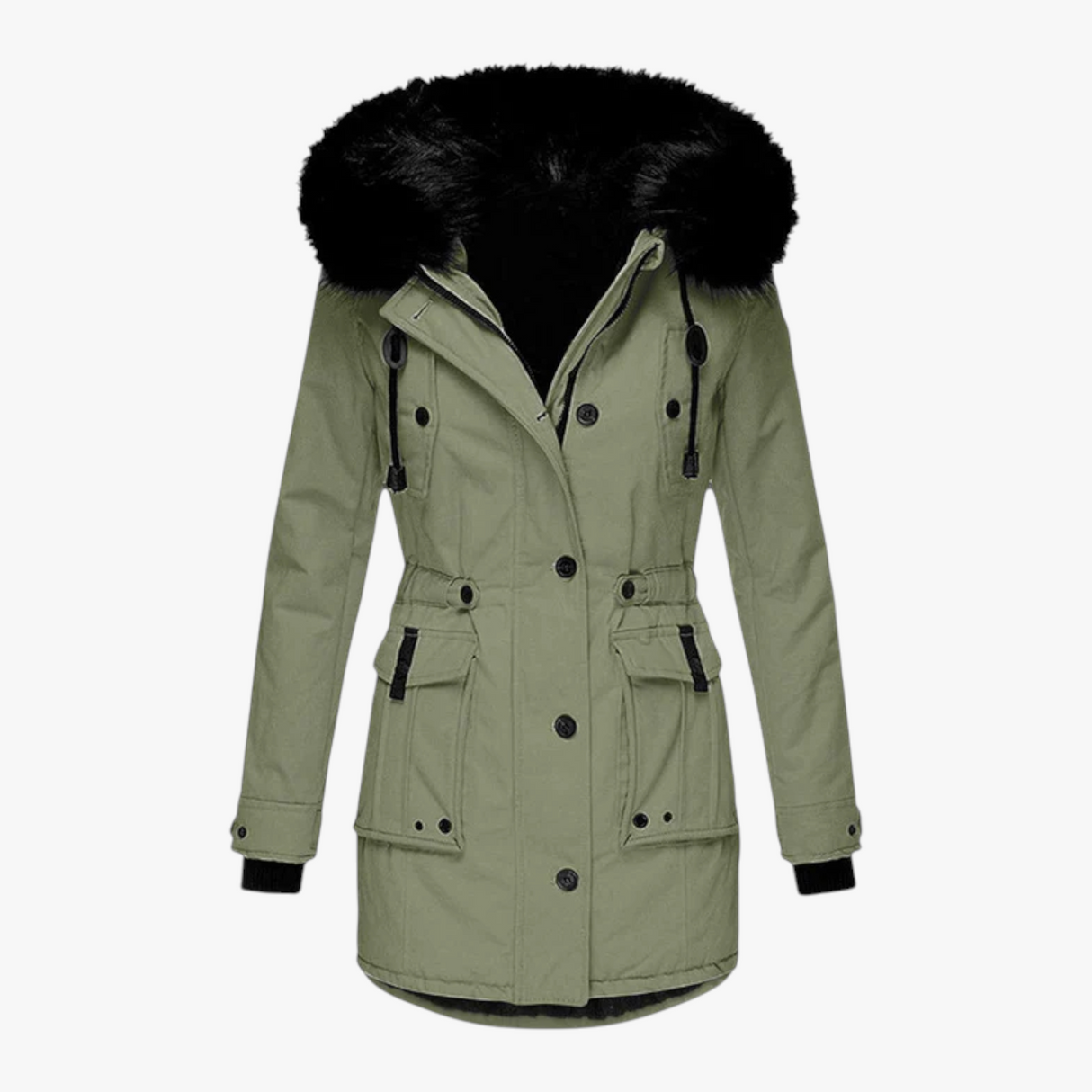 Parka femme élégante – Manteau d’hiver chaud avec grande capuche et col en fourrure
