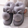 Chaussons d’Hiver Lapin Pompon – Pantoufles Douces et Chaudes d’Intérieur