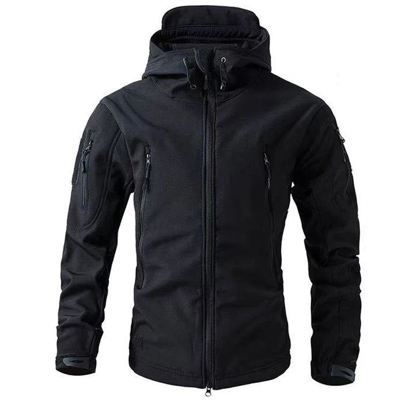 Softshell-Jacke Herren – Wasserdichte Outdoor-Jacke mit Kapuze und Taschen