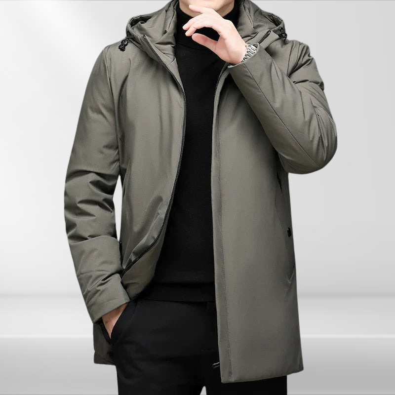 Manteau d’Hiver Homme avec Capuche – Long Manteau Stylé et Fonctionnel