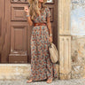 Maxikleid Boho Sommer mit V-Ausschnitt und Gürtel