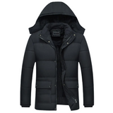 Men's Quilted Winter Jacket – Warm Coat with Removable Hood