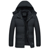 Men's Quilted Winter Jacket – Warm Coat with Removable Hood