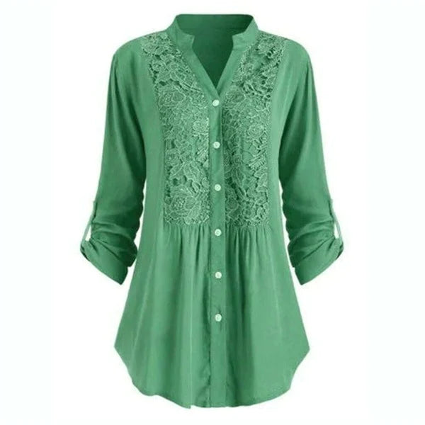 Blouse longue pour femme avec manches bouffantes - Chic et polyvalente
