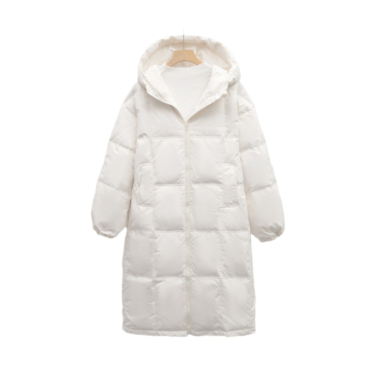 Lange gesteppte Damenjacke – Warme Winterjacke mit Kapuze