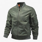 Herren Bomberjacke – Elegante glänzende Jacke mit Reißverschluss und Taschen