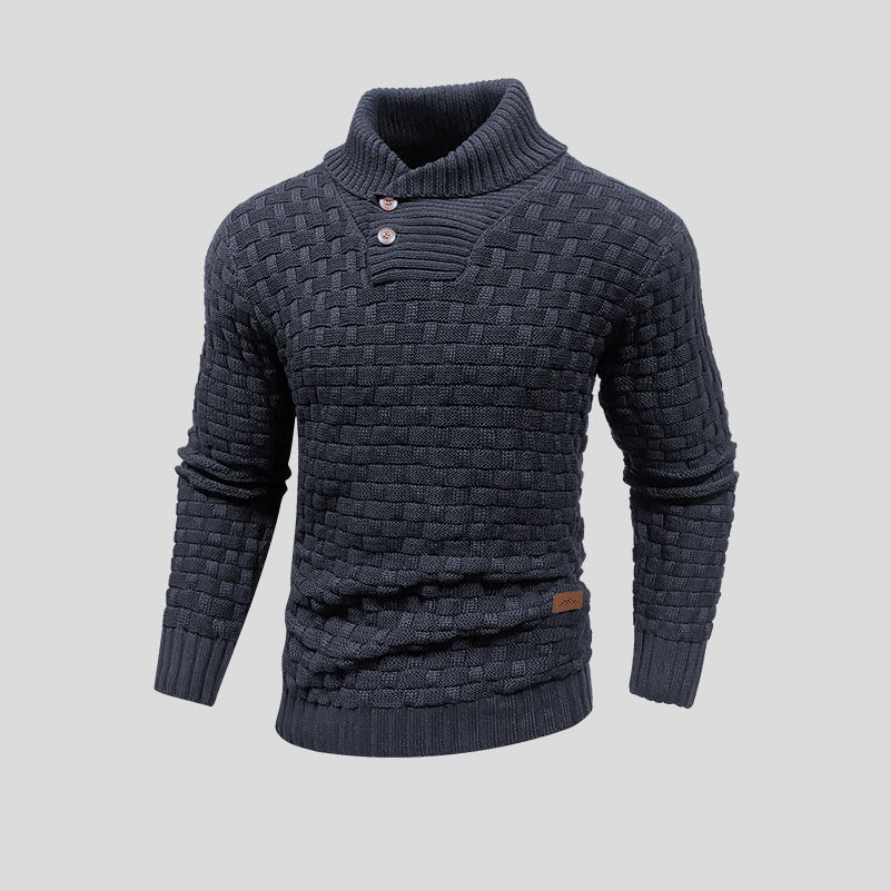 Herren Strickpullover – Warmer Pullover mit Kragen und klassischem Design