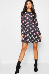 Weihnachtskleid Damen – Festliches Winterkleid mit Weihnachtsmuster