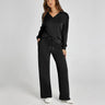Damen-Loungewear-Set – Bequemes zweiteiliges Set mit V-Ausschnitt