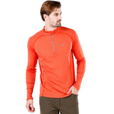 Langarm-T-Shirt aus 100% Merinowolle mit ¼-Reißverschluss
