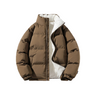 Men's Winter Coat with Fleece Lining – Warm Quilted Jacket with Stand-up Collar