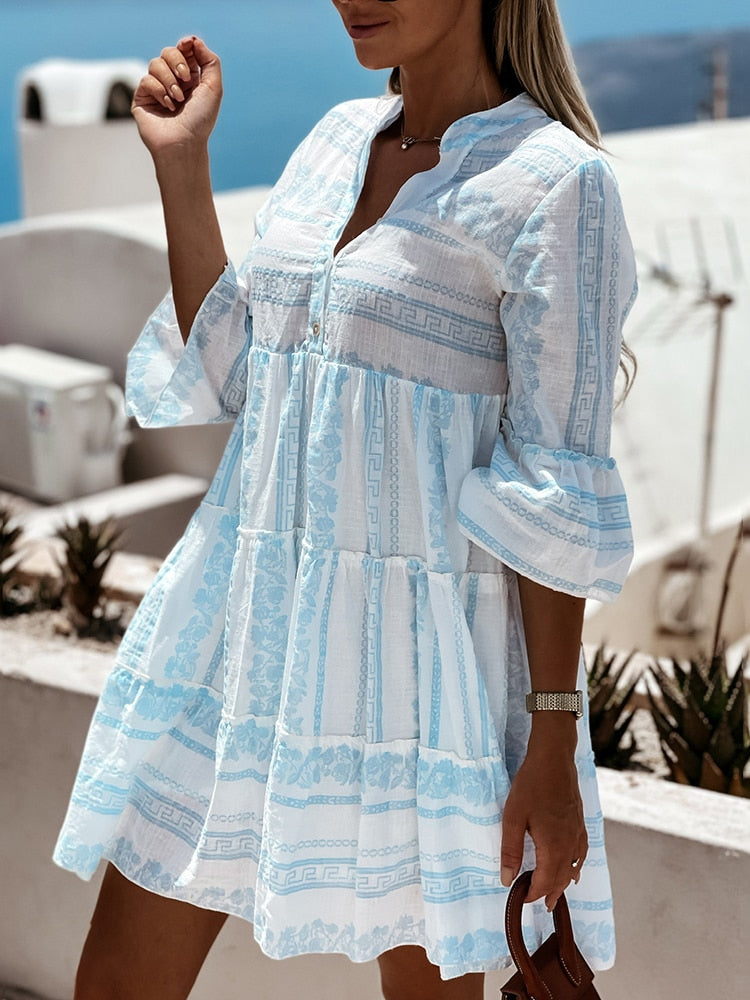 Sommerkleid mit Volants Ibiza im Boho-Stil