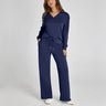 Damen-Loungewear-Set – Bequemes zweiteiliges Set mit V-Ausschnitt