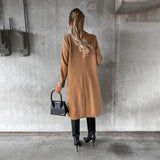 Manteau d'automne élégant pour femmes à double boutonnage en mélange de laine