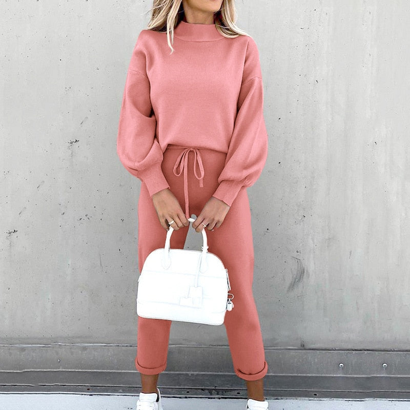 Damen-Entspannungsset – Bequemes zweiteiliges Set mit Pullover und Hose