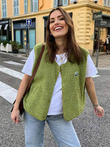 Sherpa-Fleece-Weste von hoher Qualität für Damen