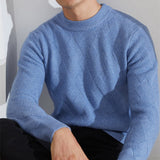 Herrenpullover uni – Weicher Strickpullover mit dezentem Muster