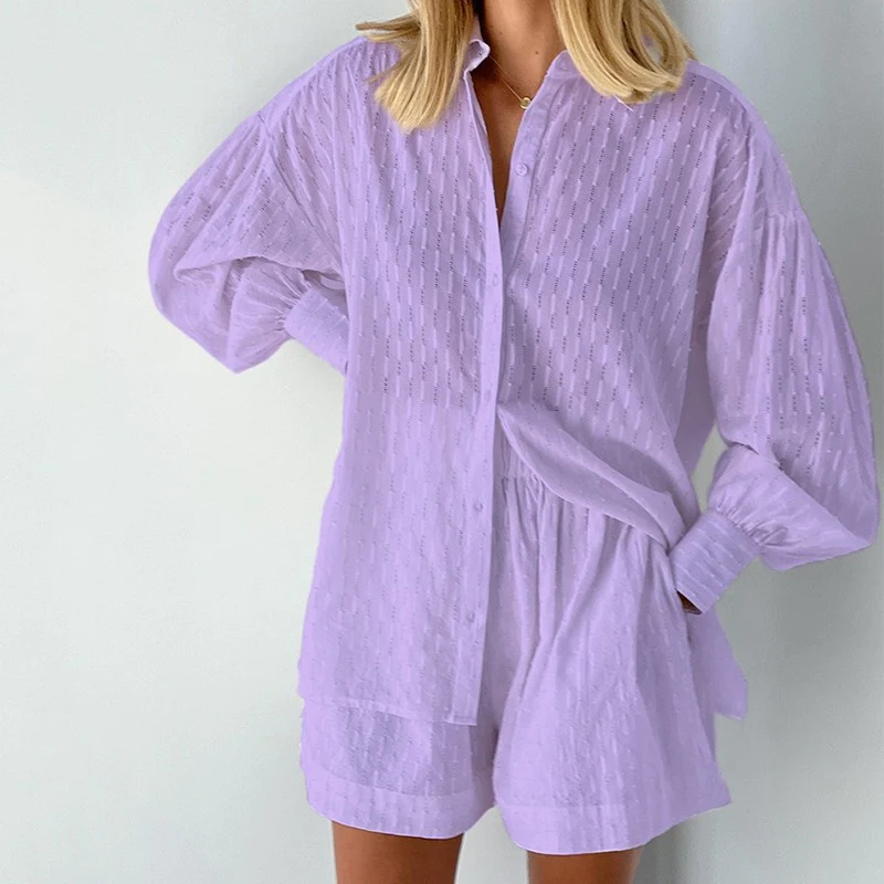 Sommerensemble Zweiteilig Damen Bluse und Shorts