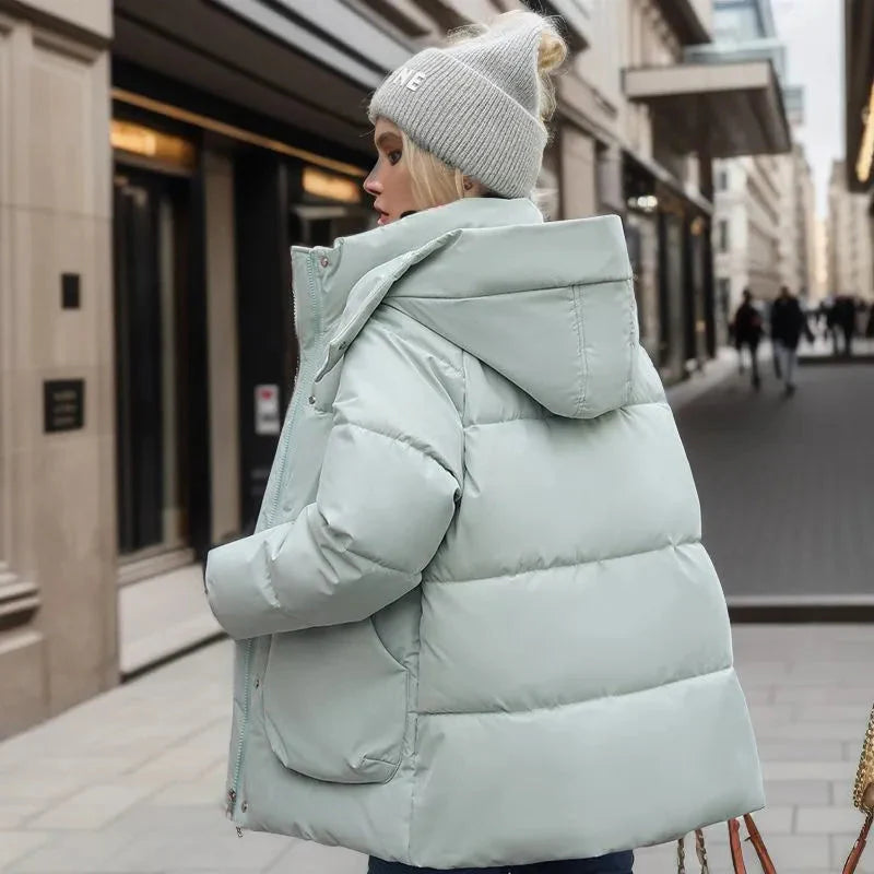 Manteau d'Hiver Imperméable Femme avec Doublure en Duvet et Capuche