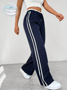 Damen Jogginghose – Weite Hose mit doppelten Seitenstreifen
