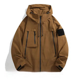 Softshell-Jacke Herren – Wasserdichte Außenjacke mit Kapuze und Reißverschlusstaschen