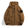 Softshell-Jacke Herren – Wasserdichte Außenjacke mit Kapuze und Reißverschlusstaschen