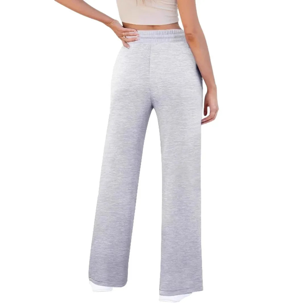 Damen-Freizeithose – Bequeme Hose mit weitem Bein und Kordelzug