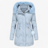Damen Wintermantel – Elegante und warme Jacke mit Pelzkragen und Kapuze