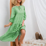 Robe longue verte pour femme – Maxi robe d'été en tissu léger
